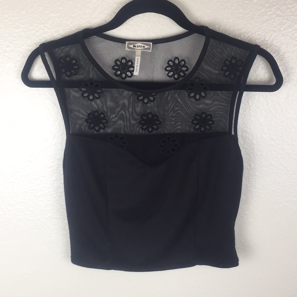 Kirra Pacsun Women's Black Lace Crop Top Size L